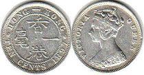 монета Гонконг 10 центов 1897