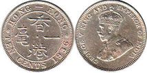 монета Гонконг 10 центов 1936