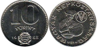 монета Венгрия 10 форинтов 1983