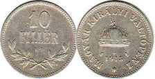 монета Венгрия 10 филлеров 1915