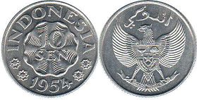 монета Индонезия 10 сен 1954