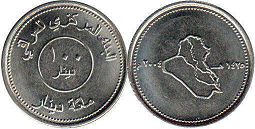 монета Ирак 100 динар 2004