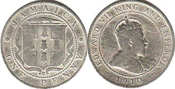 монета Ямайка 1 пенни 1910