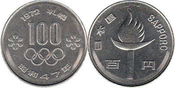 монета Япония 100 йен 1972