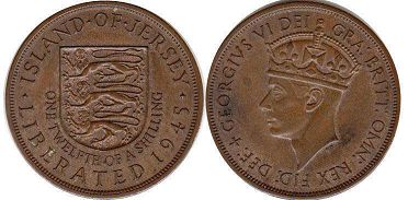 монета Джерси 1/12 шиллинга 1945