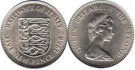 монета Джерси 5 новых пенсов 1968