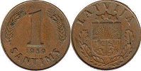 монета Латвия 1 сантим 1939