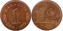 монета Малайзия 1 сен 1971