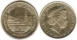 монета Остров Мэн 1 фунт 2013