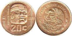 монета Мексика 20 сентаво 1983