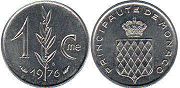 монета Монако 1 сантим 1976
