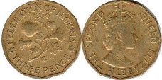 монета Нигерия 3 пенса 1959