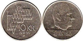 монета Норвегия 10 крон 1995