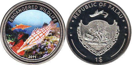 монета Палау 1 доллар 2011
