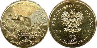 монета Польша 2 злотых 2010