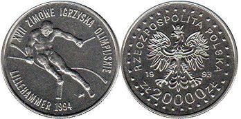 монета Польша 20000 злотых 1993