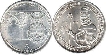 монета Португалия 5 евро 2005