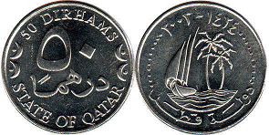 монета Катар 50 дирхамов 2002