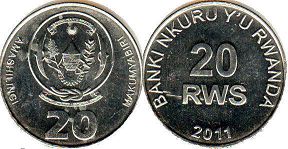 монета Руанда 20 франков 2011