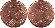 монета Сан-Марино 1 евро цент 2006