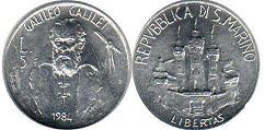 монета Сан-Марино 5 лир 1984