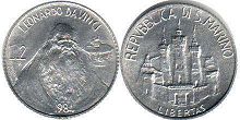 монета Сан-Марино 2 лиры 1984