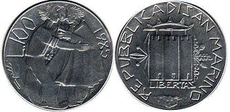 монета Сан-Марино 100 лир 1985
