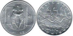 монета Сан-Марино 5 лир 1976