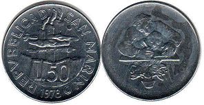 монета Сан-Марино 50 лир 1978