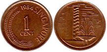 монета Сингапур 1 цент 1984