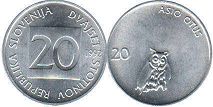 монета Словения 20 стотинов 1992