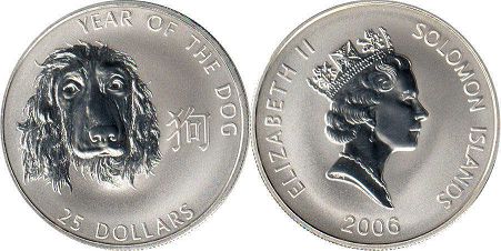монета Соломоновы Oстрова 25 долларов 2006