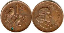 монета ЮАР 1 цент 1966