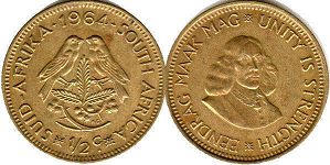 монета ЮАР 1/2 цента 1964
