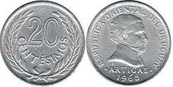 монета Уругвай 20 сентесимо 1965