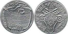 монета Ватикан 10 лир 1975