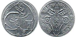 монета Ватикан 5 лир 1975