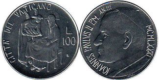 монета Ватикан 100 лир 1981