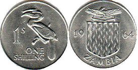 монета Замбия 1 шиллинг 1964