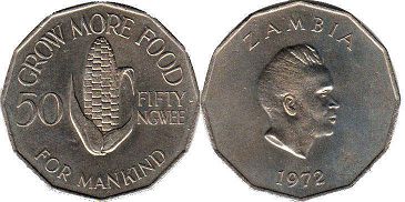 монета Замбия 50 нгве 1972