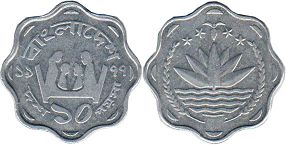 монета Бангладеш 10 пойша 1977