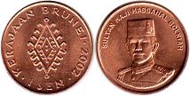 монета Бруней 1 сен 2002