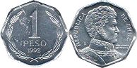 монета Чили 1 песо 1992