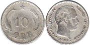 монета Дания 10 эре 1897
