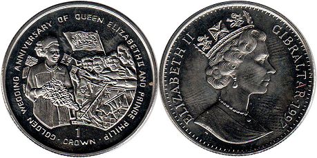 монета Гибралтар 1 крона 1997