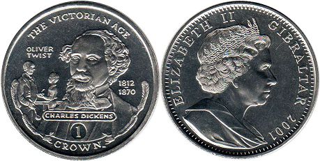 монета Гибралтар 1 крона 2001