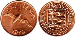 монета Гернси 1 пенни 1979
