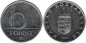 монета Венгрия 10 форинтов 2004