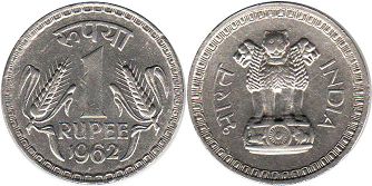 монета Индия 1 рупия 1962