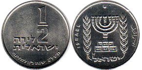 монета Израиль 1/2 лиры 1973